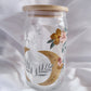 Floral Moon Glass Can 16 oz.