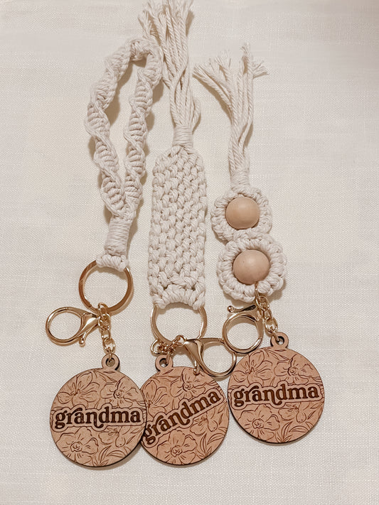 Grandma Macrame Keychain